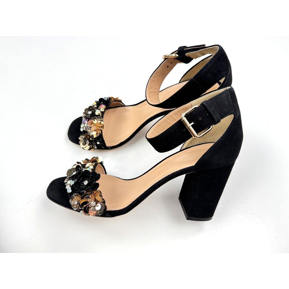 J Crew Collection Embellished Heels Women 10 NWOB E6406 Evening Sandals Suede